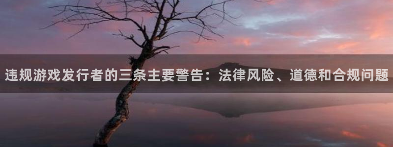 火狐电竞app官网实业投资(东莞)有限公司：违规游戏发行者的三条主要警告：法律风险、道德和合规问题